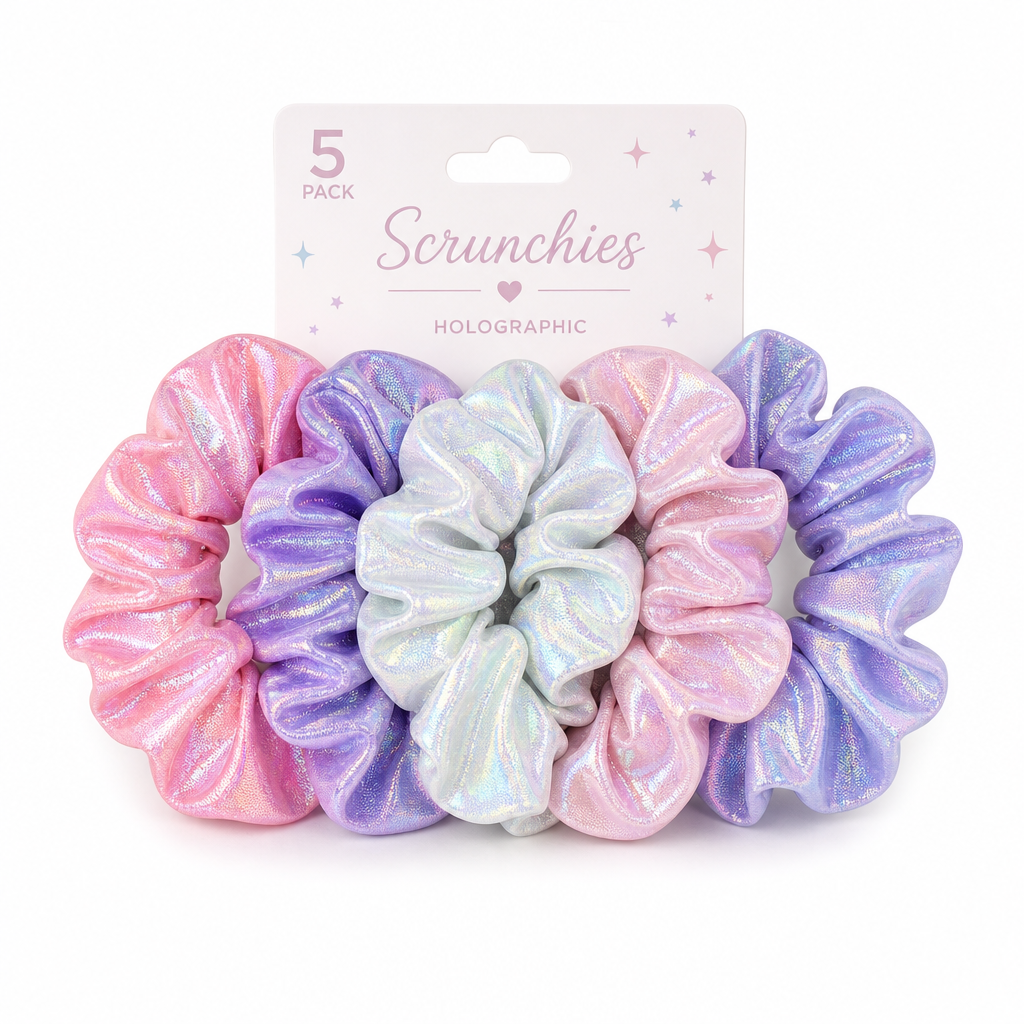 Holographic Scrunchie 5-Pack